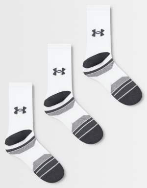 Under Armour Performance 3pk crew socks in white