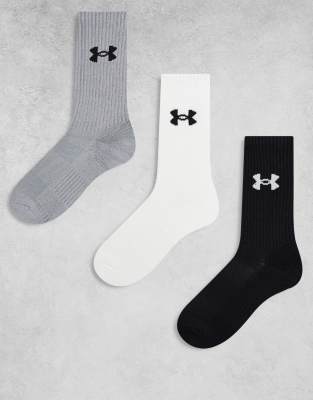 Performance - Crew-Socken in Weiß, Stahlgrau und Schwarz, 3er-Pack Weiß 31.5-36.5