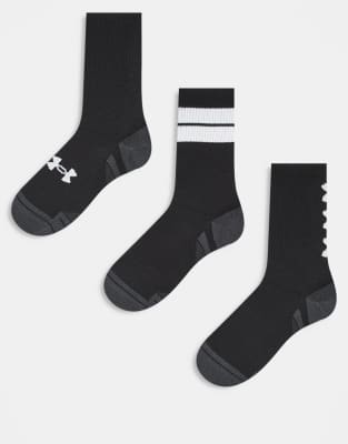 Under Armour Under Armour Performance Tech 3 pack crew socks in black