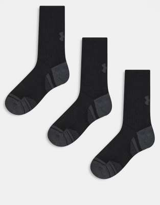 Under Armour - Performance Tech - Lot de 3 paires de chaussettes - Noir