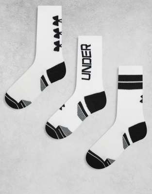 Under Armour – Performance Tech – Zestaw 3 par białych skarpetek sportowych - view 1