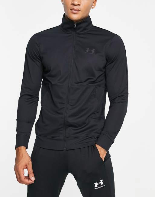 Under Armour Pique track jacket in black ASOS