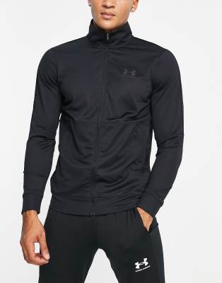 Under Armour pique track jacket in black