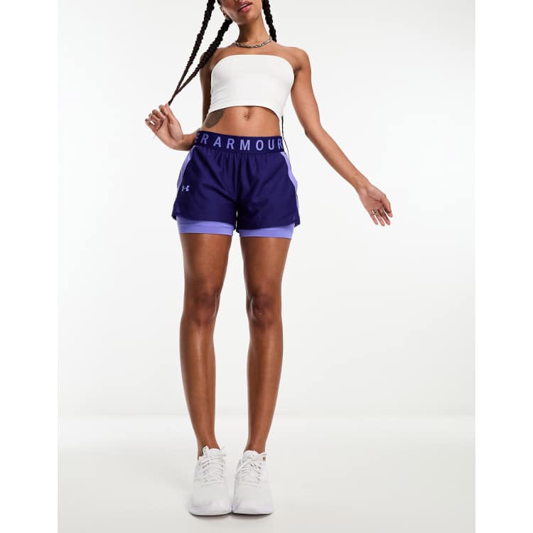 Under Armour Play Up 2-in-1 Shorts in purple