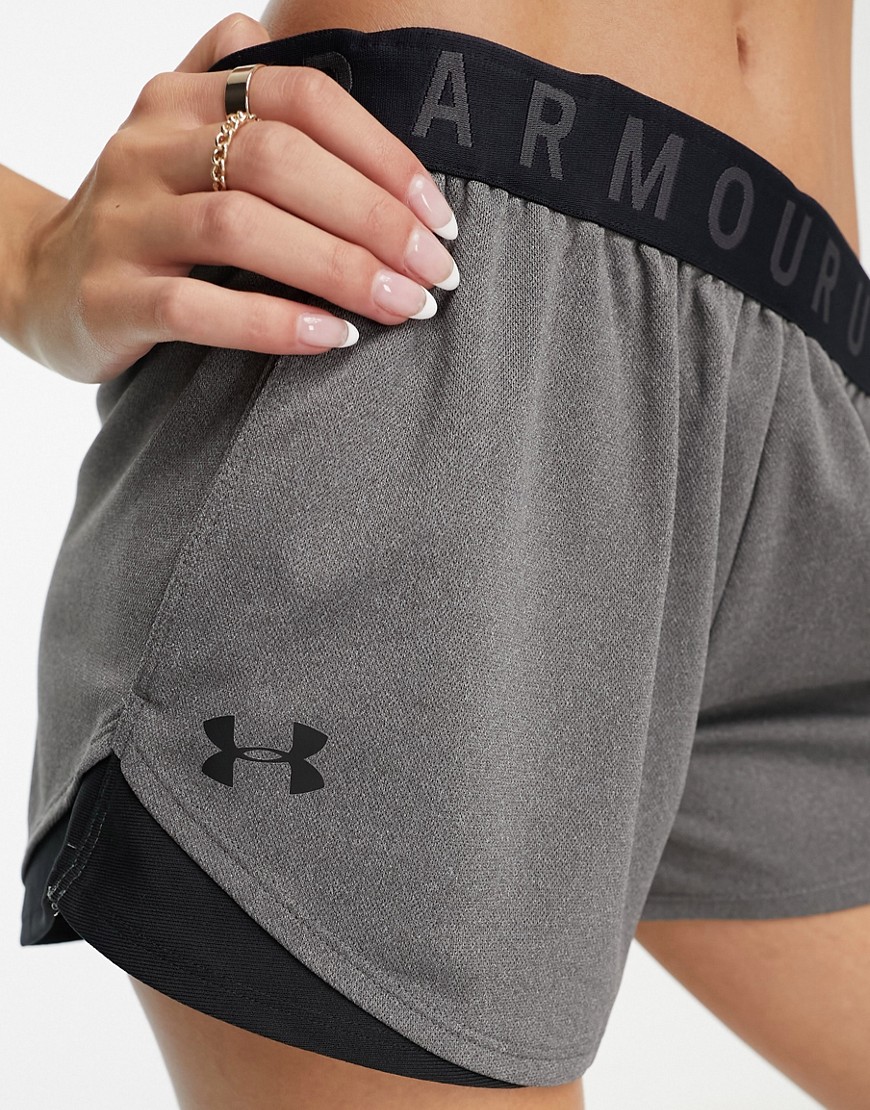 Under Armour Play Up Shorts 3.0 in grey and black