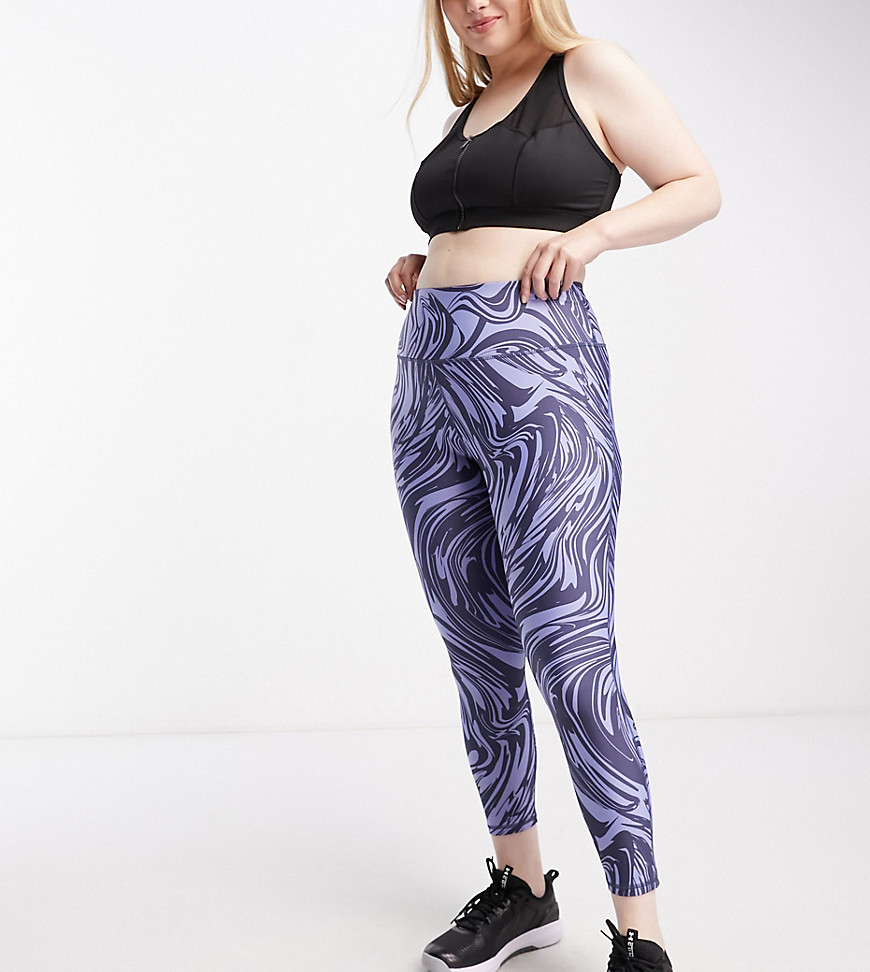 Under Armour Plus ankle leggings in blue marble print