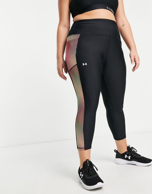 Under Armour Plus Heatgear leggings with side panel in black