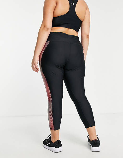 Under Armour Plus Heatgear leggings with side panel in black