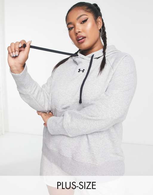 Under Armour Plus Rival fleece hoodie in grey