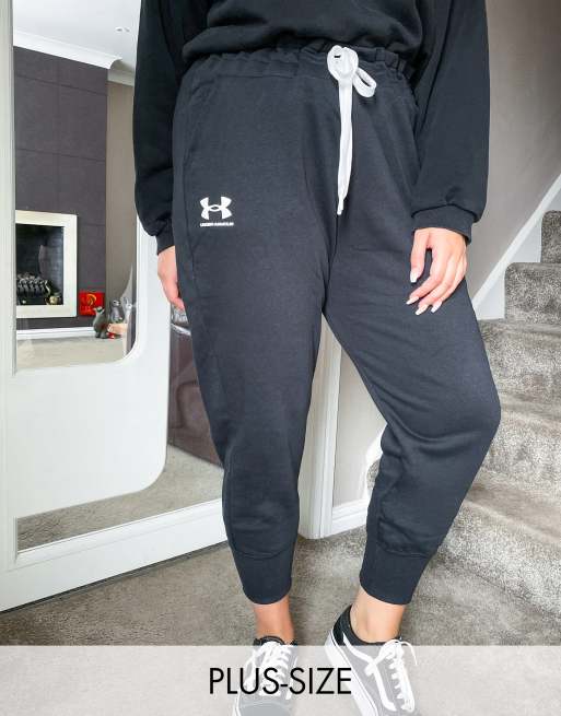 Under Armour Plus Rival fleece joggers in black