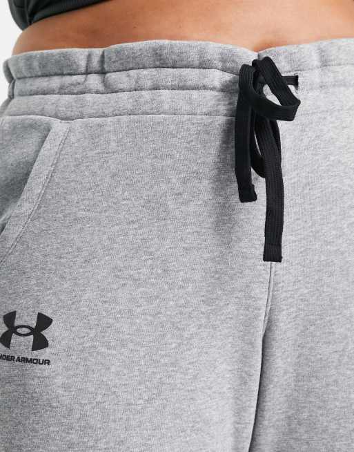 Under Armour Plus Rival fleece joggers in grey