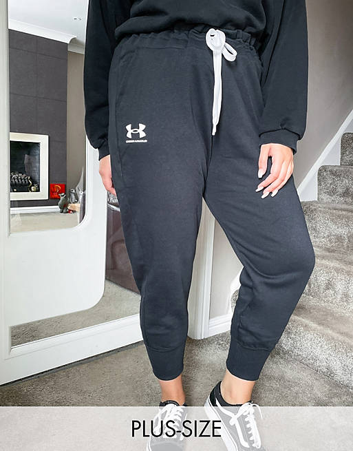 Under Armour Plus Rival fleece trackies in black