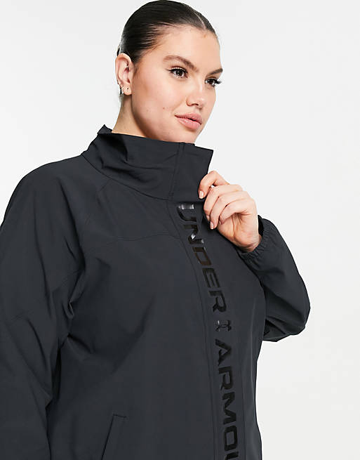 Under Armour Plus Rush woven jacket in black