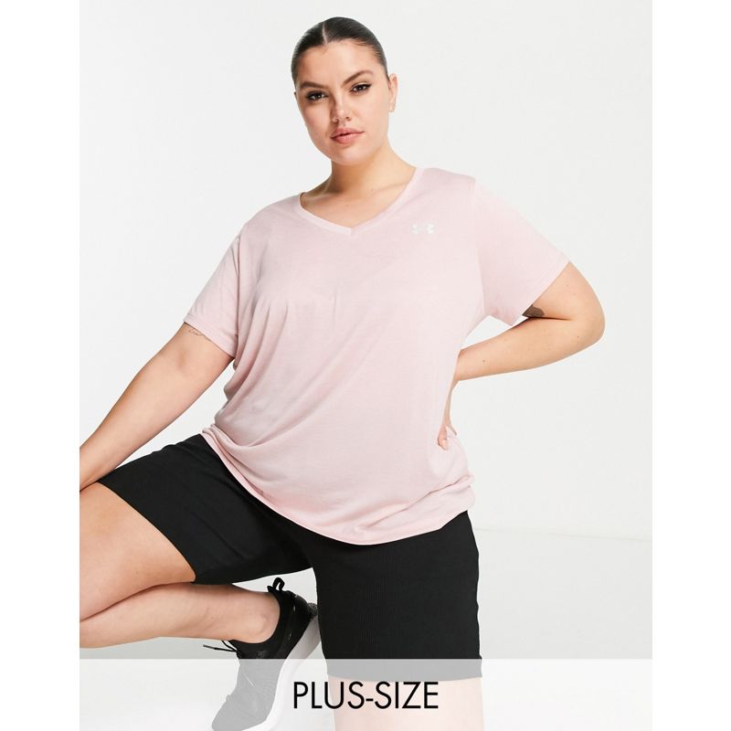 Donna Activewear Under Armour Plus - T-shirt tecnica con scollo a V rosa
