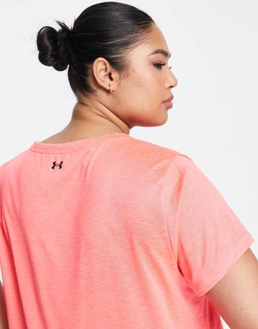 Under Armour Plus Tech t shirt in pink ASOS