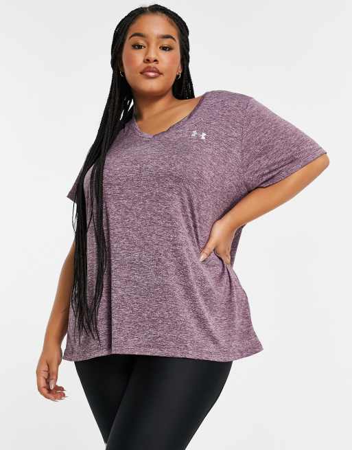 Under armour t store shirts women purple