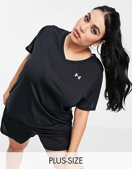 Tops Under Armour Plus Training Tech v neck t-shirt in black 