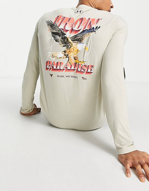 Under Armour Project Rock Outlaw long sleeve top in white