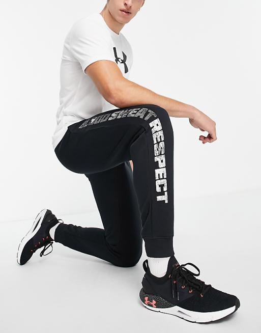 Under Armour Project Rock Rival fleece sweatpants in black | ASOS