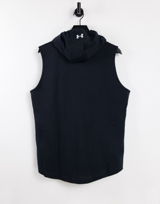 Under Armour – Project Rock Terry – Czarna bluza z kapturem bez rękawów, 2 z 4