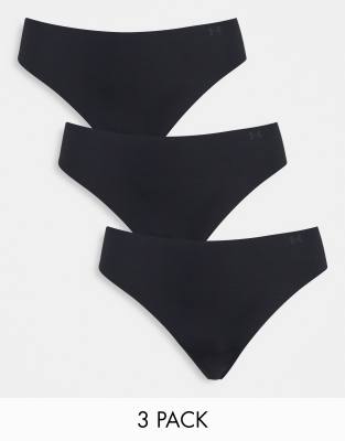 Under Armour Pure Stretch 3 pack seamless thongs in black - ASOS Price Checker