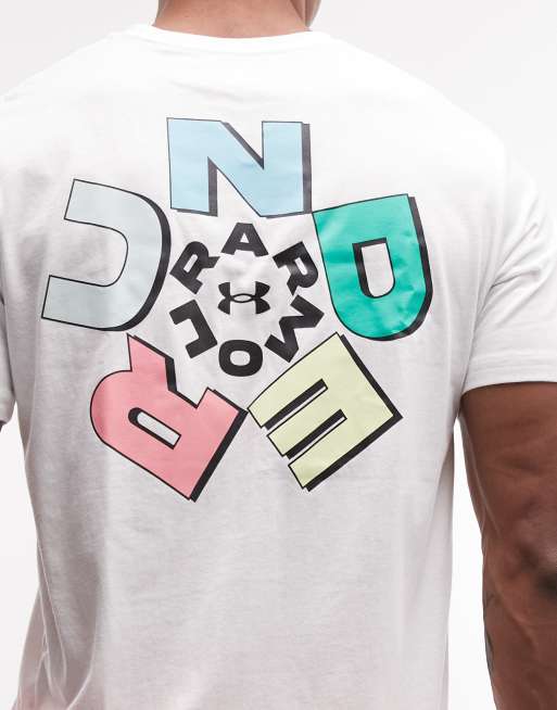 Under Armour - Radial Wordmark - Hvid kortærmet T-shirt, 5 af 5