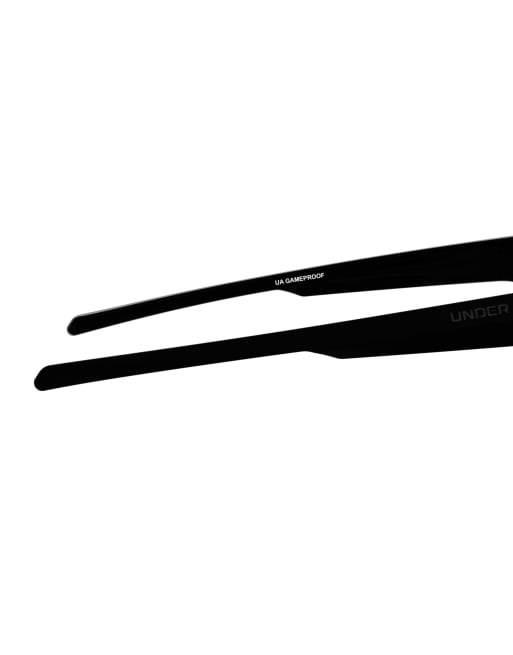 Under Armour rechteckige Wrap-Sonnenbrille - schwarz, graue Gläser, 5 von 7