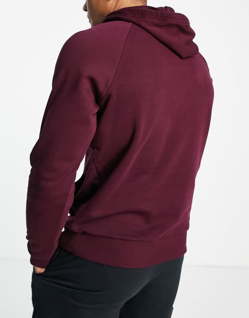 Under Armour Rival Felpa con cappuccio in pile bordeaux ASOS