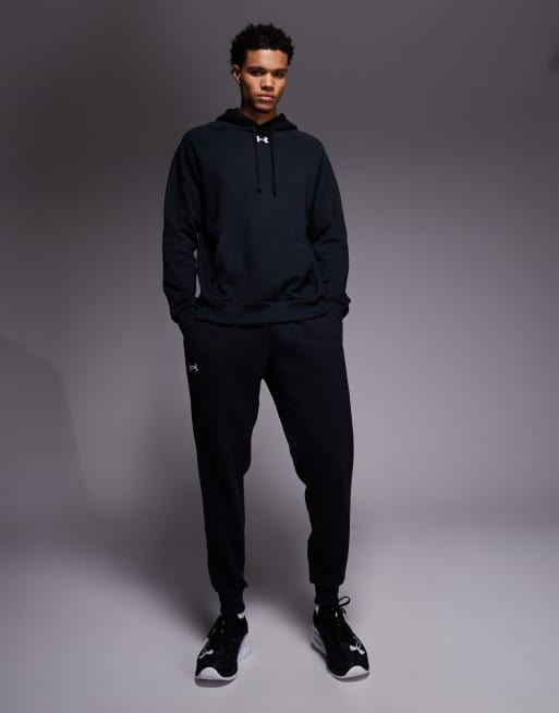 Under Armour - Rival - Felpa con cappuccio in pile nera, 2 di 5