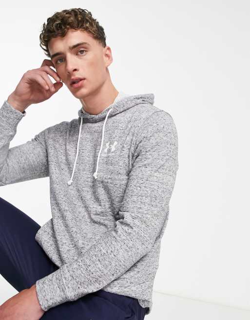 Under Armour - Rival - Felpa con cappuccio in spugna grigia