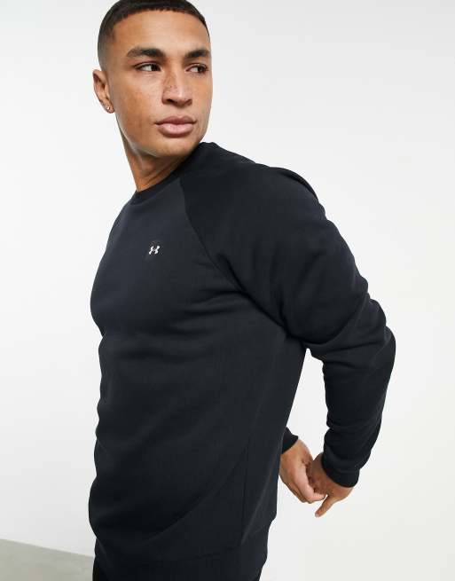Under Armour - Rival - Felpa girocollo in pile, colore nero