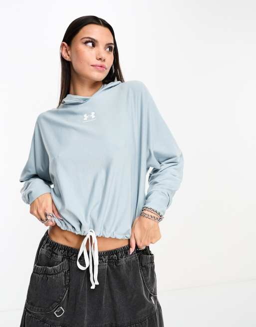 Under Armour Rival Felpa grigia oversize in spugna con cappuccio ASOS