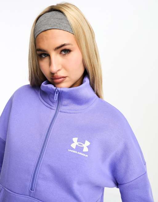 Under Armour Rival Felpa viola con zip corta ASOS