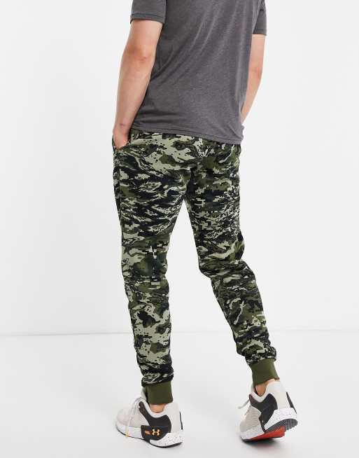 Under Armour Rival fleece camo jogger in khaki ASOS