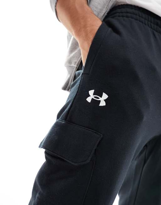 Under Armour Rival fleece cargo joggers in black ASOS