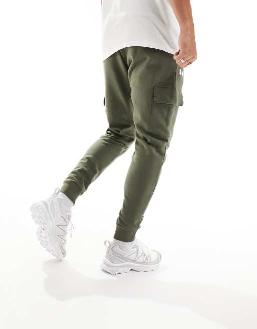 Under Armour Rival fleece cargo joggers in khaki