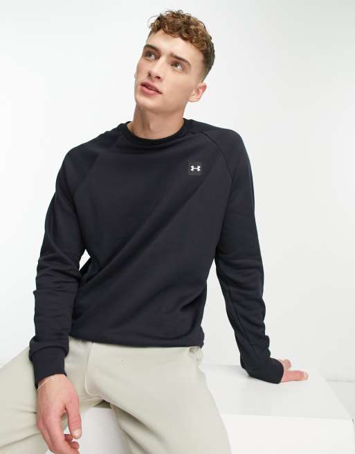 Under Armour Rival fleece crew sweatshirt in black