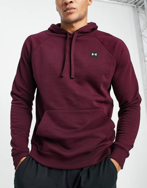 Gaviota autobús Correctamente Under Armour Rival fleece hoodie in maroon | ASOS