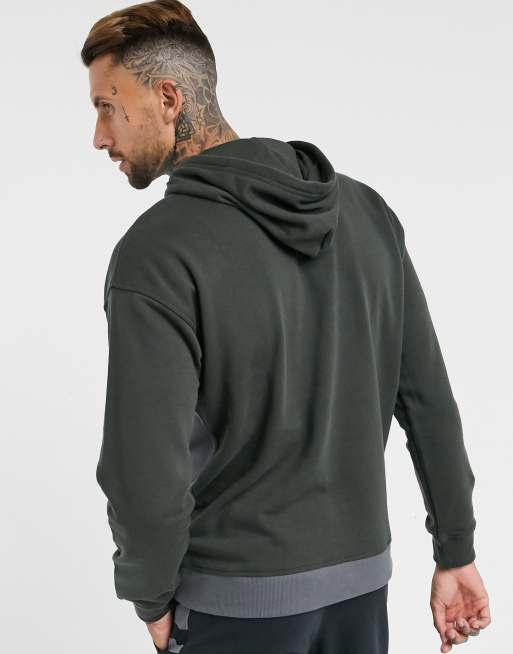 green under armour hoodie with camo logo