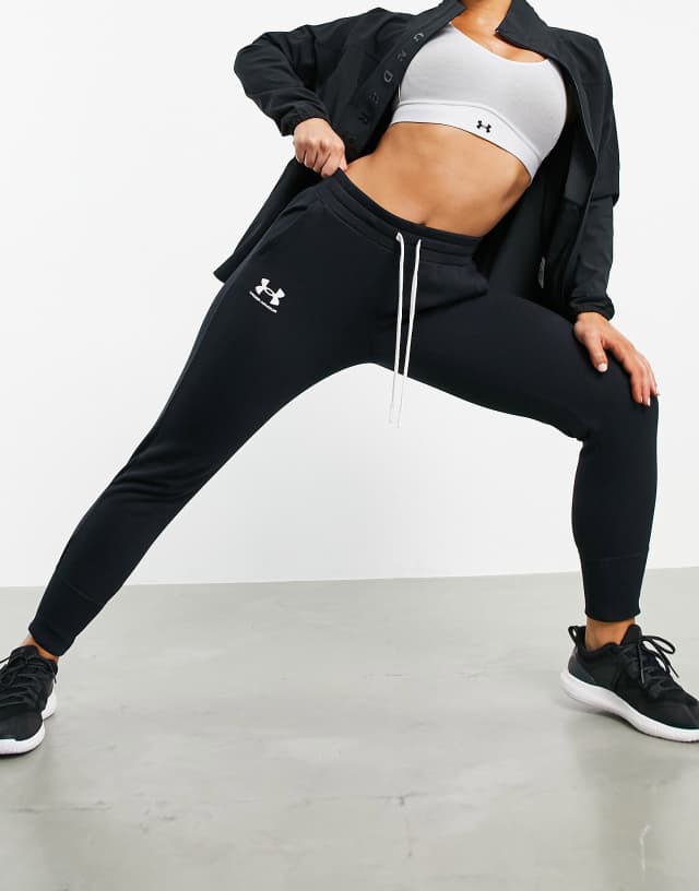 Under Armour Rival fleece joggers in black