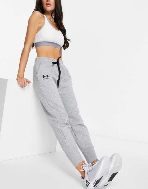 Under Armour Rival fleece joggers in grey ASOS