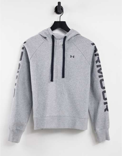 Under Armour – Rival – Fleece-Kapuzenpullover in Grau