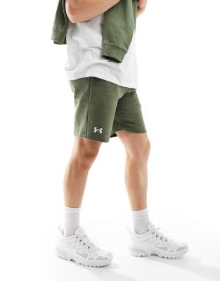 Under Armour Rival fleece shorts in khaki