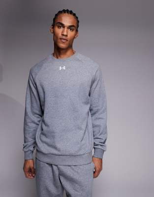 Rival - Fleece-Sweatshirt in hellem Heidegrau mit Rundhalsausschnitt Grau XL