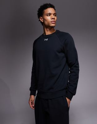 Rival - Fleece-Sweatshirt in Schwarz mit Rundhalsausschnitt Schwarz XL