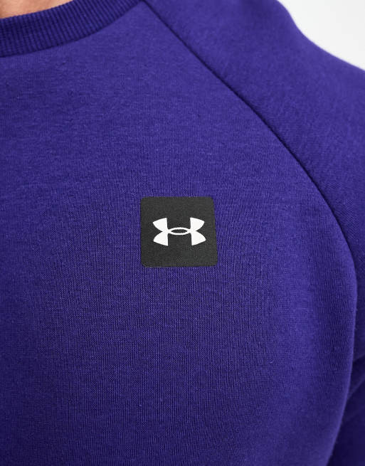 Under Armour - Rival - Fleece sweatshirt met ronde hals in marineblauw, 3 van 4