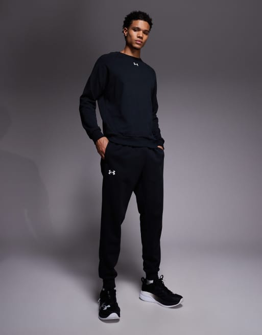 Under Armour Rival fleece trackies in black, 2 of 5