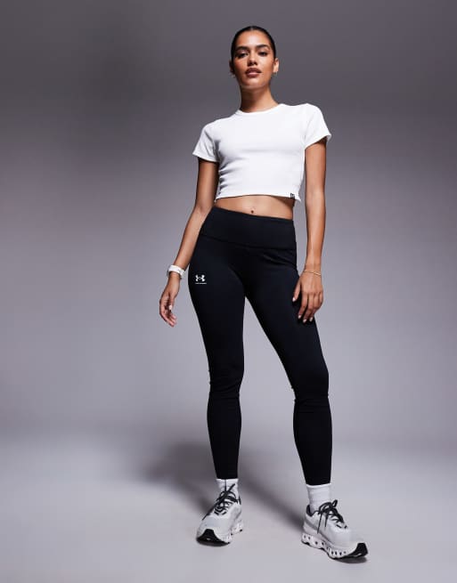Under Armour - Rival - Geribbeld baby T-shirt in wit, 4 van 4