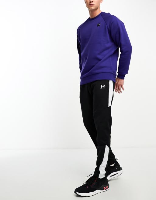 Under Armour – Rival – Granatowa polarowa bluza dresowa z okrągłym dekoltem, 4 z 4