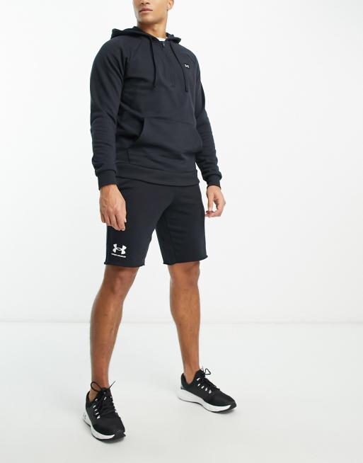 Under Armour - Rival - Hoodie van fleece met korte rits in zwart, 4 van 4